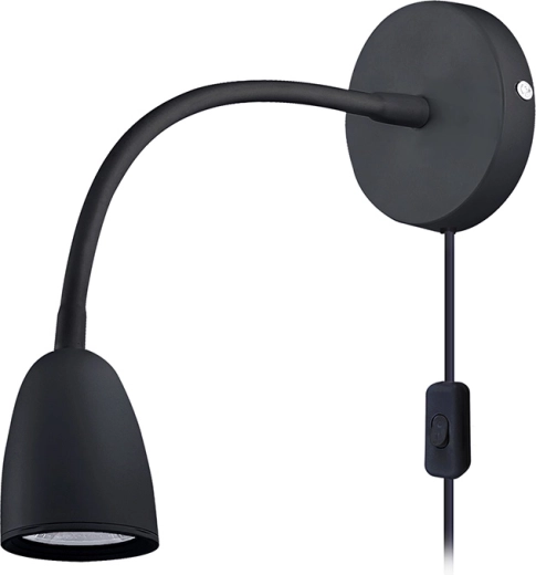 Solight led nástěnná lampička se stmíváním 4 w, 280 lm, 3000 k, černá