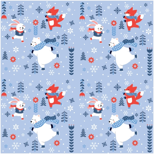 Ubrousky Zimní radovánky se zvířátky 3vrstvé 33 × 33 cm