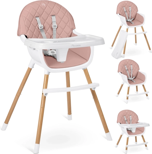 Jídelní židlička NUKIDO Lilo růžová