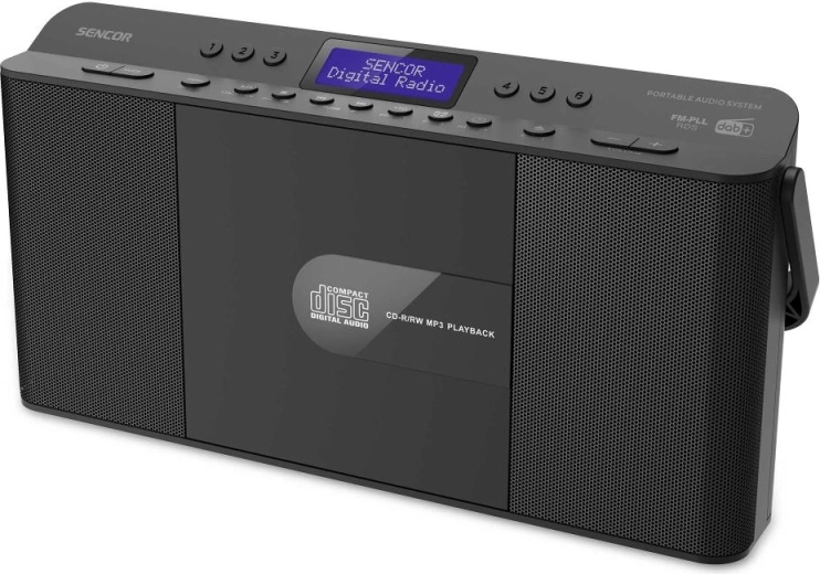 Sencor vertikální boombox s DAB+, Bluetooth a CD
