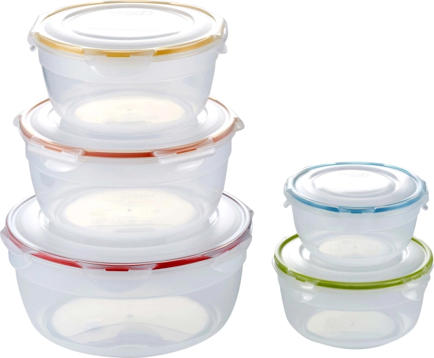 Sada kulatých dóz na potraviny LOCK, 5 ks