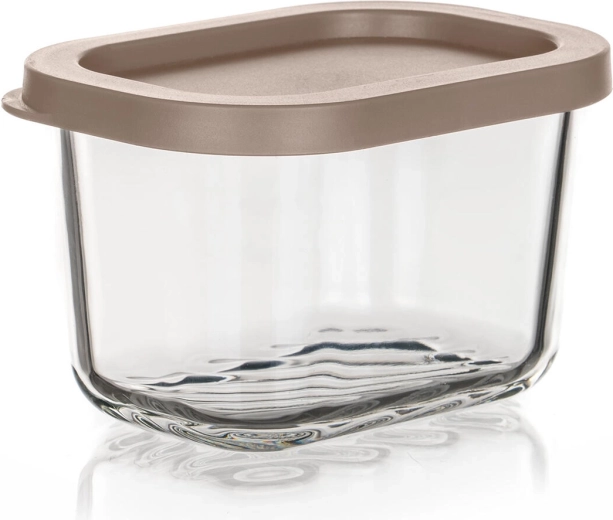 Skleněná dóza na potraviny WAVE 0,29 l s víčkem latte