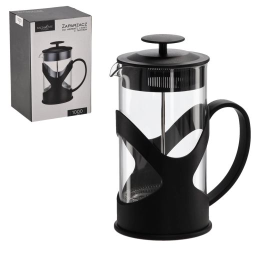 French press na kávu a čaj 1000 ml z borosilikátového skla