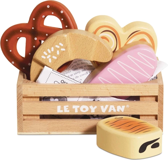 Dřevěné pečivo v přepravce Le Toy Van Honeybake