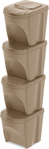 Sada třídicích košů Sortibox Eco Wood 4×25 l – naturo eco
