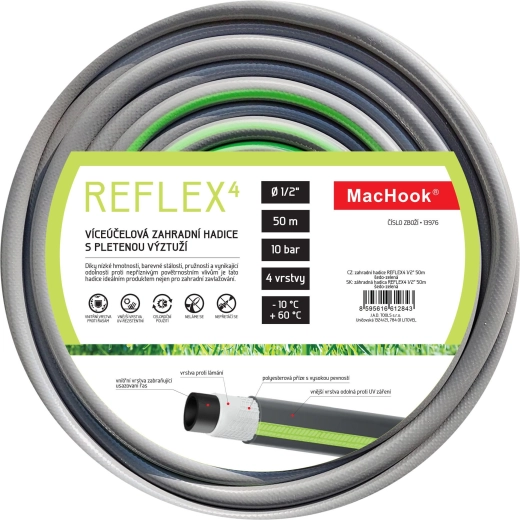 zahradní hadice Reflex4 1/2" 50 m šedo‑zelená