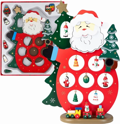 Dřevěná vánoční dekorace Santa Claus na stůl