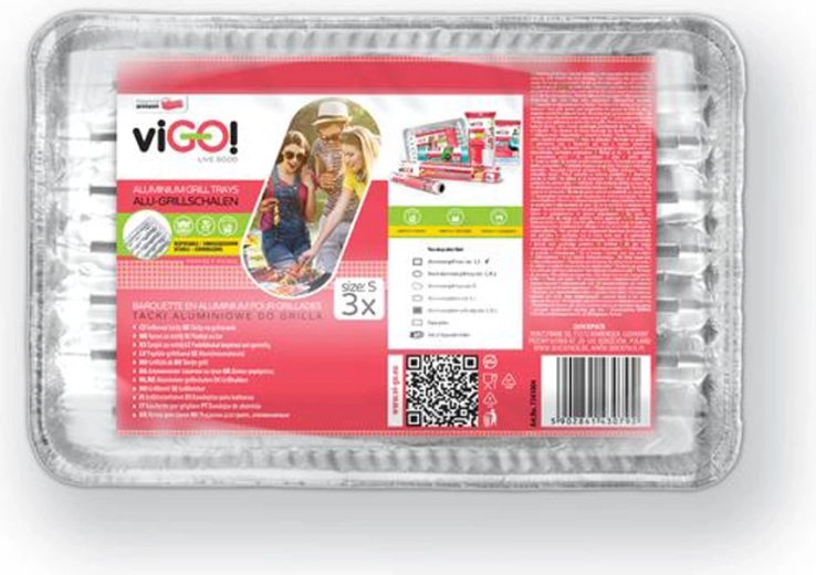 Grilovací tácky VIGO malé 28 × 22 cm, 3 ks