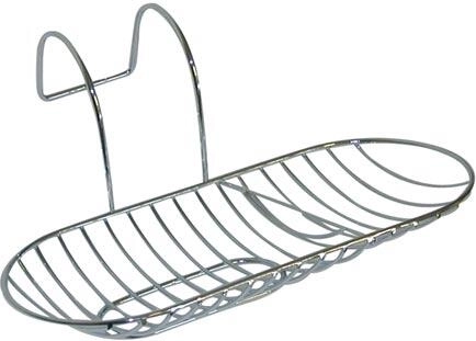 Závěsná oválná mýdlenka na vanu, 28 × 12,5 cm, chrom