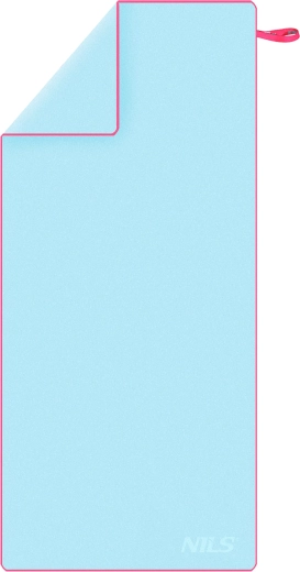 Rychleschnoucí ručník z mikrovlákna NILS, světle modrý/růžový