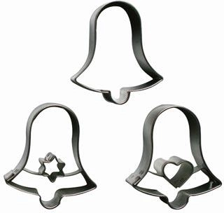 Sada vykrajovátek na cukroví zvonek, 3 díly, nerez