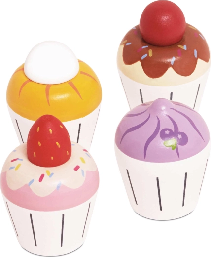 Le Toy Van dřevěné muffiny – sada 4 ks