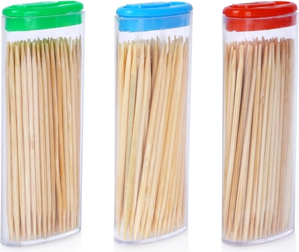 Bambusové párátka v dávkovači 3×80 ks