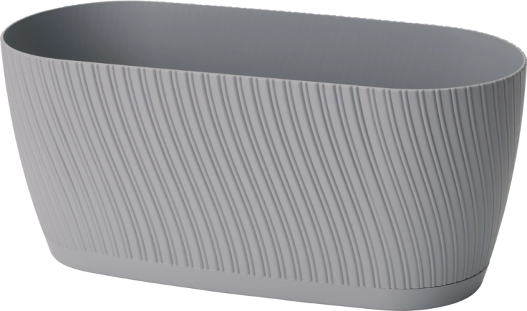 Květináč Mika Eco Recycled s podložkou 27 cm – platina