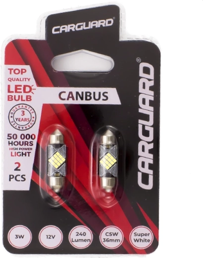 LED žárovka CARGUARD Canbus Sofit 39 mm C5W, 3 W