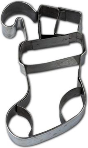 Vykrajovátko na cukroví – ponožka, 7–8 cm, stříbrné