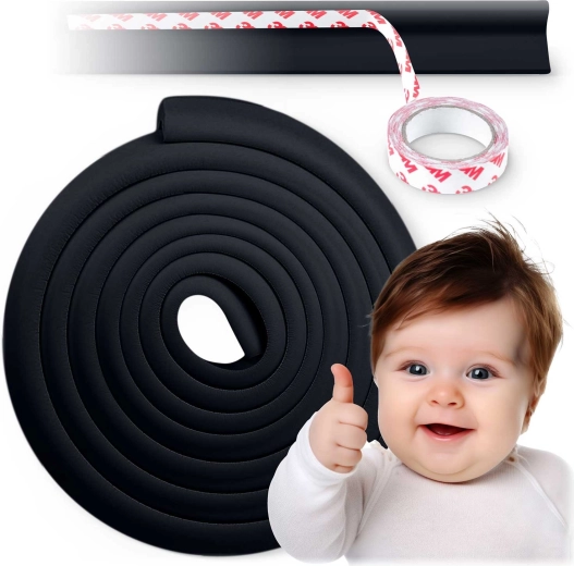 Ochranná pěnová páska na hrany RICOKIDS, černá, 6 m