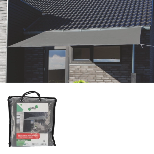 Obdélníková stínící plachta šedá 3 × 2,5 m