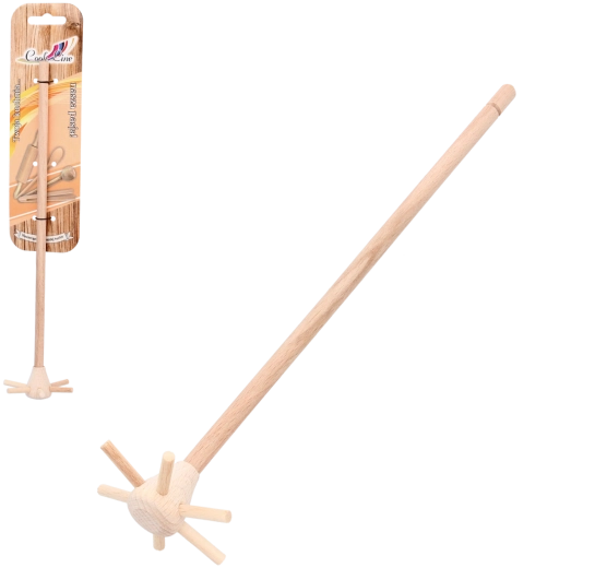 Velká dřevěná metlička na míchání 27 cm