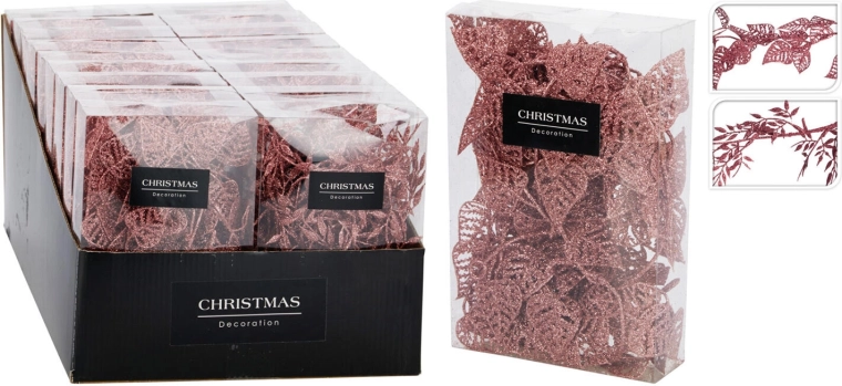 Girlanda s listy 180 cm růžová