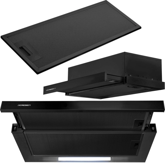 Teleskopická vestavná digestoř 60 cm černá