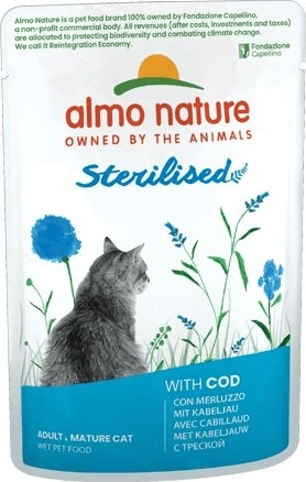 Almo Nature Holistic Sterilized Cat kapsička pro sterilizované kočky s treskou 70 g