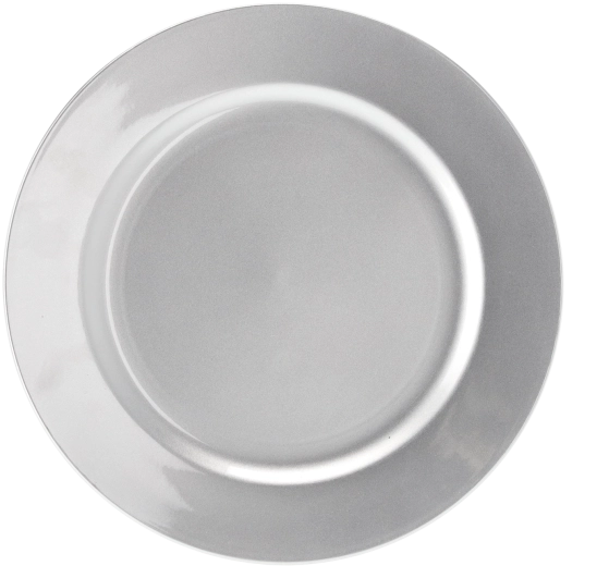 Stříbrný kulatý podnos 33 cm z polypropylenu