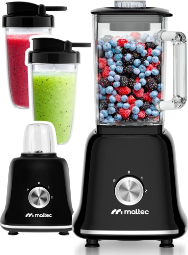MalTec stolní mixér 1800 W se skleněnou nádobou a příslušenstvím