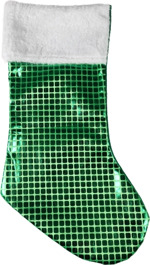 Vánoční punčocha zelená 43 cm