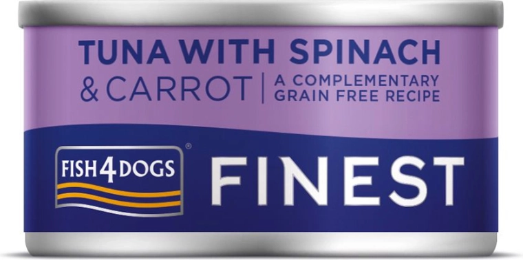 Konzerva pro psy tuňák s mrkví a špenátem 85 g