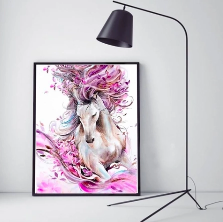 Sada na diamantové malování Růžový Abstraktní Kůň