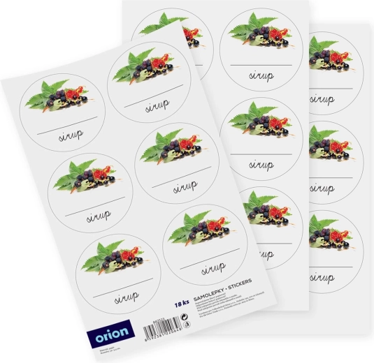 Samolepky na lahve sirup (prázdné) 18 ks CZ/SK