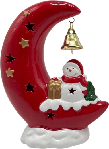 Keramický sněhulák na měsíci s LED osvětlením