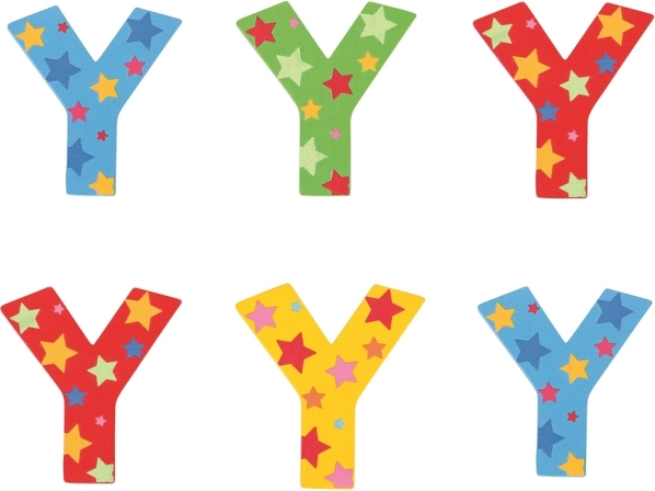 Dřevěné písmeno Y s hvězdičkami Bigjigs Toys