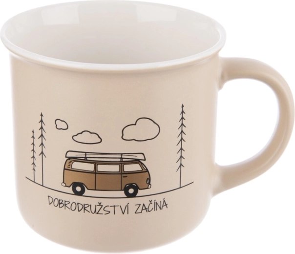 Porcelánový hrnek Cestování 0,4 l béžový