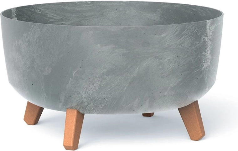 Květináč Prosperplast Gracia Low s betonovým efektem 38 cm, šedý