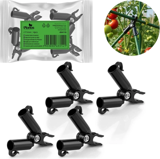 Závěsné spojky typu A pro tyčky 11 mm, 4 ks – černé