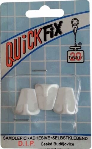 Samolepicí plastové háčky bílé (3 ks)