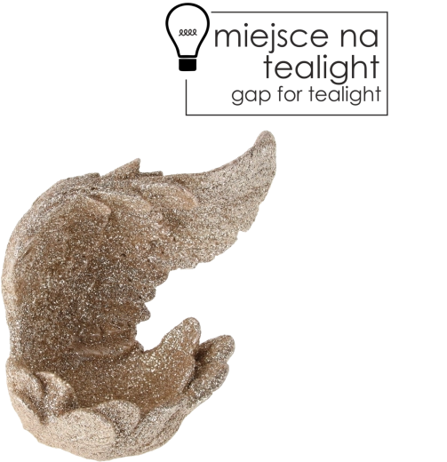 Svícen na čajovou svíčku Křídla – bílá keramická dekorace