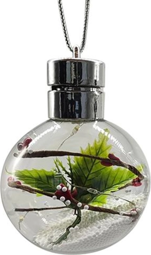 Vánoční závěsná LED koule 8 cm – mix motivů