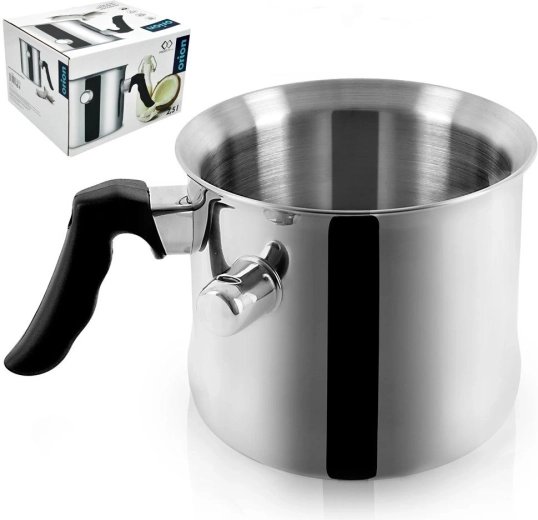 Nerezový hrnec na mléko 2,5 l s vodním pláštěm