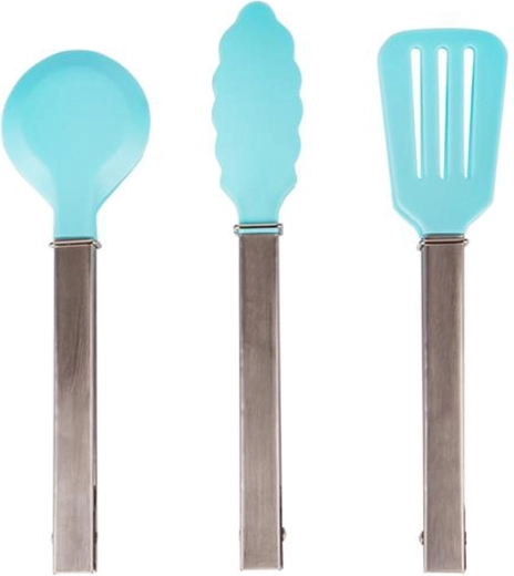 Kleště na salát 18 cm Toro, nylon a nerez, tyrkysové