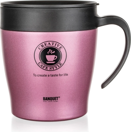 Růžový termohrnek Tazza 330 ml z nerezové oceli