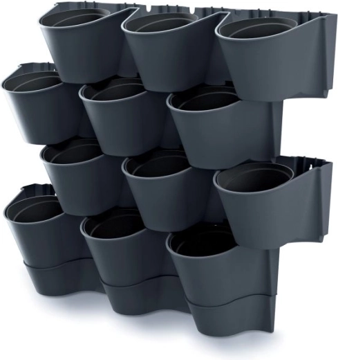 Sada vertikálních květináčů na zeď Garden Wall antracit