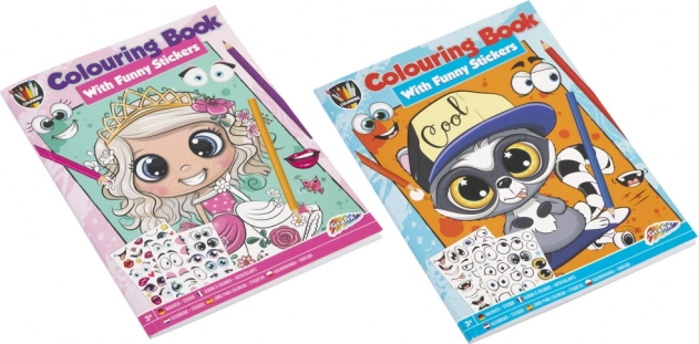 Omalovánky se samolepkami – modré, 24 stran, 3+