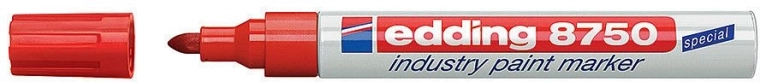 Průmyslový lakový popisovač Edding 8750, červený