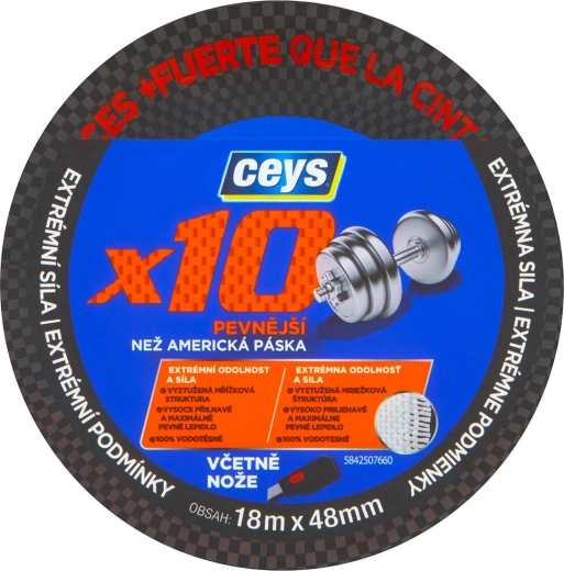 Univerzální extrémně pevná páska 48 mm × 18 m CEYS PROFI x10