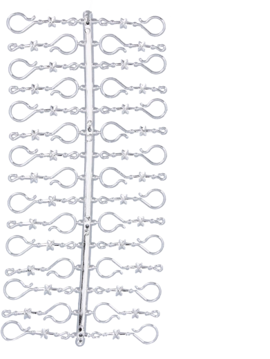 Sada 30 stříbrných háčků na vánoční ozdoby