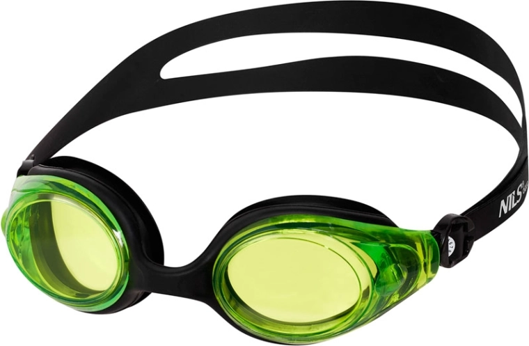 Plavecké brýle NILS Aqua černo‑zelené s Anti‑Fog a UV ochranou