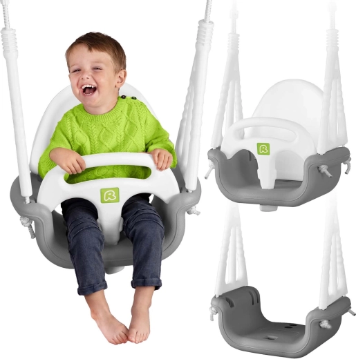 Ricokids dětská modulární houpačka 3v1 šedo-bílá